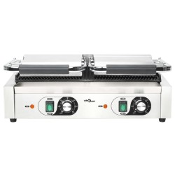 vidaXL Doppia Griglia per Panini Scanalata 3600 W 57x30,5x20 cm