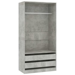 vidaXL Armadio Grigio Cemento 100x50x200 cm in Legno ingegnerizzato