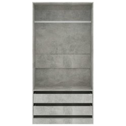 vidaXL Armadio Grigio Cemento 100x50x200 cm in Legno ingegnerizzato