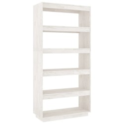 vidaXL Libreria/Divisorio Bianco 80x35x167 cm in Massello di Pino