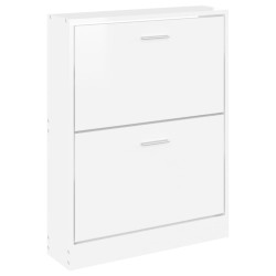 vidaXL Scarpiera Bianco Lucido 59x17x81 cm in Legno Ingegnerizzato