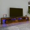 vidaXL Mobile Porta TV con Luci LED Rovere Fumo 260x36,5x40 cm