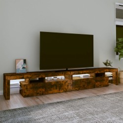 vidaXL Mobile Porta TV con Luci LED Rovere Fumo 260x36,5x40 cm