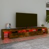 vidaXL Mobile Porta TV con Luci LED Rovere Fumo 260x36,5x40 cm