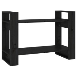 vidaXL Libreria/Divisorio Nero 80x35x56,5 cm in Legno Massello di Pino