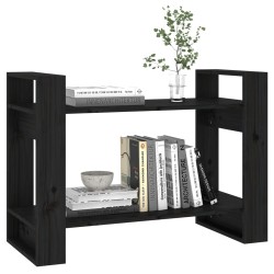 vidaXL Libreria/Divisorio Nero 80x35x56,5 cm in Legno Massello di Pino