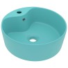 vidaXL Lavandino con Troppopieno Verde Chiaro Opaco 36x13 cm Ceramica