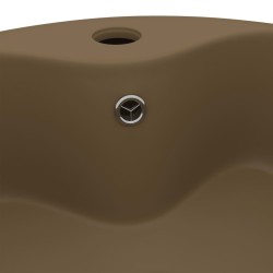 vidaXL Lavandino con Troppopieno Crema Opaco 36x13 cm in Ceramica