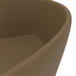 vidaXL Lavandino con Troppopieno Crema Opaco 36x13 cm in Ceramica