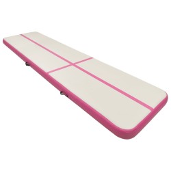 vidaXL Tappetino Ginnastica Gonfiabile con Pompa 800x100x20cm PVC Rosa