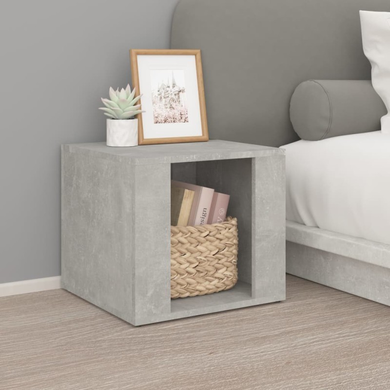 vidaXL Comodino Grigio Cemento 41x40x36 cm in Legno Ingegnerizzato