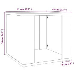 vidaXL Comodino Grigio Cemento 41x40x36 cm in Legno Ingegnerizzato