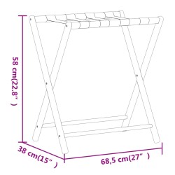 vidaXL Portabagagli 68,5x38x58 cm in Bambù