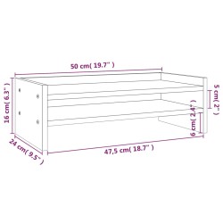 vidaXL Supporto per Monitor Miele 50x24x16 cm Legno Massello di Pino