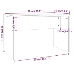 vidaXL Sgabello da Toeletta Rovere Fumo 70x35x45 cm Legno ingegnerizzato