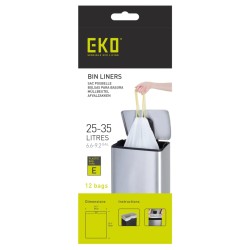 EKO Set Sacchetti della Spazzatura E 25-35 L 24x12 pz Bianchi