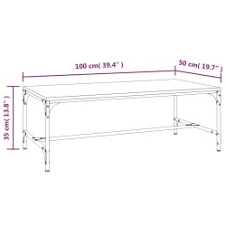 vidaXL Tavolino da Salotto Rovere Marrone100x50x35cm Legno ingegnerizzato