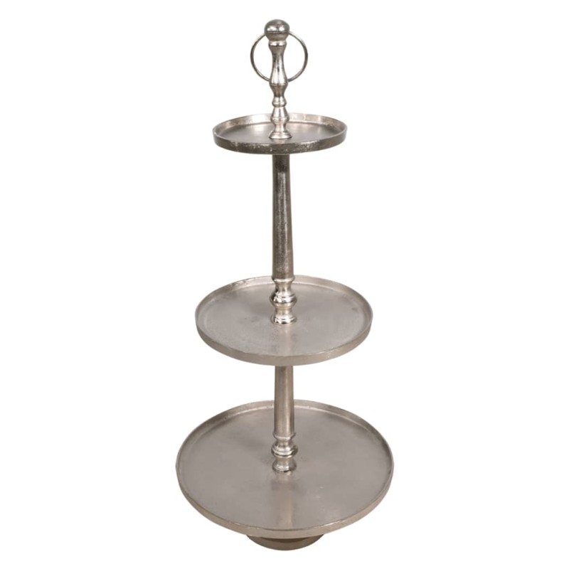 Lesli Living Supporto Decorativo 3 Livelli Etagere Argento Spazzolato