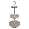 Lesli Living Supporto Decorativo 3 Livelli Etagere Argento Spazzolato