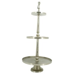 Lesli Living Supporto Decorativo 3 Livelli Etagere Argento Spazzolato