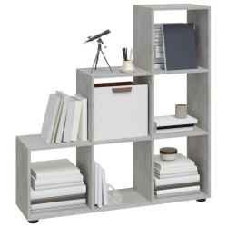 Libreria a Scala Grigio Cemento 107 cm in Legno Ingegnerizzato