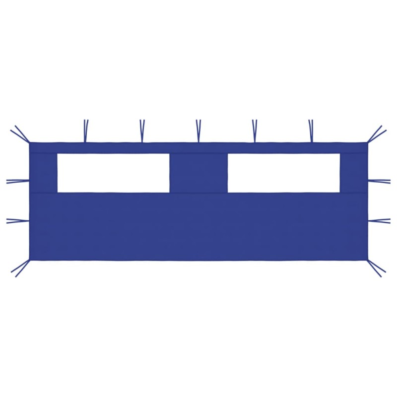 vidaXL Parete con Finestre per Gazebo 6x2 m Blu