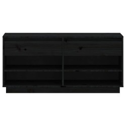 vidaXL Scarpiera Nera 110x34x52 cm in Legno Massello di Pino