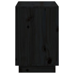 vidaXL Scarpiera Nera 110x34x52 cm in Legno Massello di Pino