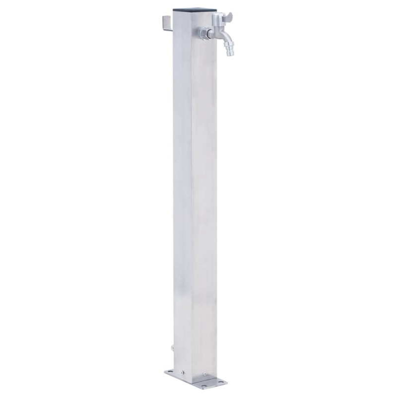 vidaXL Colonna d'Acqua da Giardino 80 cm Acciaio Inox Quadrato