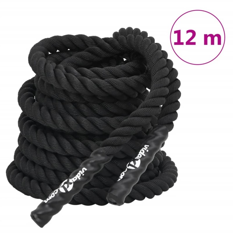 vidaXL Corda da Allenamento Nera 12 m 9 kg in Poliestere