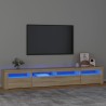 vidaXL Mobile Porta TV con Luci LED Rovere Sonoma 240x35x40 cm