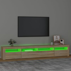 vidaXL Mobile Porta TV con Luci LED Rovere Sonoma 240x35x40 cm