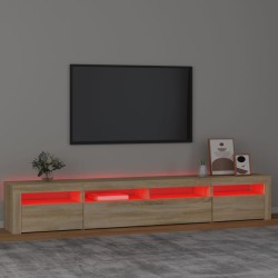 vidaXL Mobile Porta TV con Luci LED Rovere Sonoma 240x35x40 cm