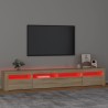 vidaXL Mobile Porta TV con Luci LED Rovere Sonoma 240x35x40 cm