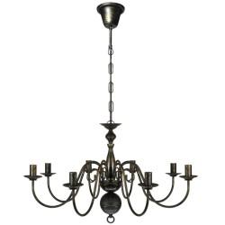 vidaXL Lampadario Stile Antico Metallo Nero Lampadine 8 x E14