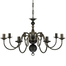 vidaXL Lampadario Stile Antico Metallo Nero Lampadine 8 x E14