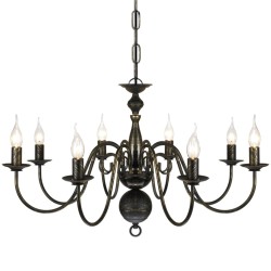 vidaXL Lampadario Stile Antico Metallo Nero Lampadine 8 x E14