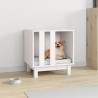 vidaXL Casetta per Cani bianco 50x40x52 cm in Legno Massello di Pino