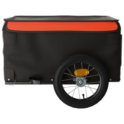 vidaXL Rimorchio da Bici da Carico Nero e Arancione 30 kg in Ferro