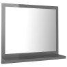 vidaXL Specchio da Bagno Grigio Lucido 40x10,5x37 cm in Truciolato