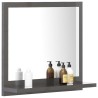 vidaXL Specchio da Bagno Grigio Lucido 40x10,5x37 cm in Truciolato