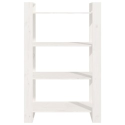 vidaXL Libreria/Divisorio Bianco 80x35x125 cm Legno Massello di Pino