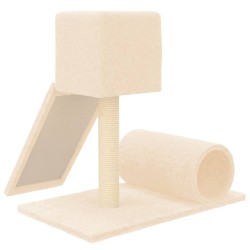 vidaXL Albero per Gatti con Tiragraffi in Sisal Crema 59 cm