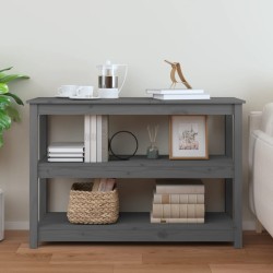 vidaXL Tavolo Consolle Grigio 110x40x74 cm in Legno Massello di Pino