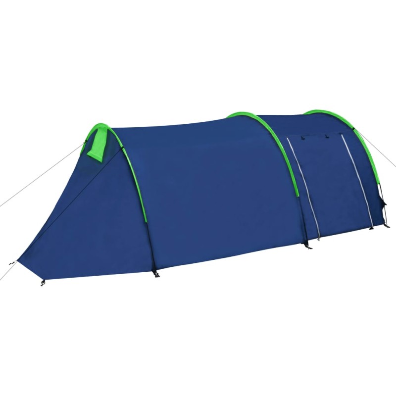 vidaXL Tenda da Campeggio per 4 Persone Blu Marino/Verde