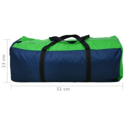 vidaXL Tenda da Campeggio per 4 Persone Blu Marino/Verde