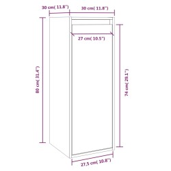 vidaXL Pensili 2 pz Grigi 30x30x80 cm in Legno Massello di Pino