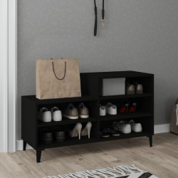 vidaXL Scarpiera Nera 102x36x60 cm in Legno Ingegnerizzato