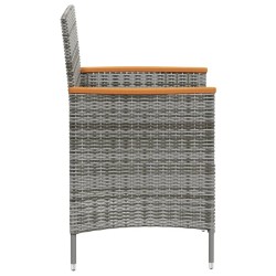    Sedie da Pranzo per Giardino 2 pz in Polyrattan Grigio