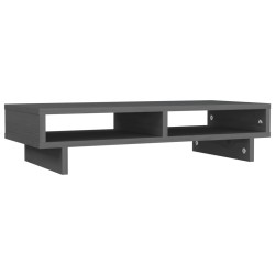 vidaXL Supporto per Monitor Grigio 60x27x14 cm Legno Massello di Pino